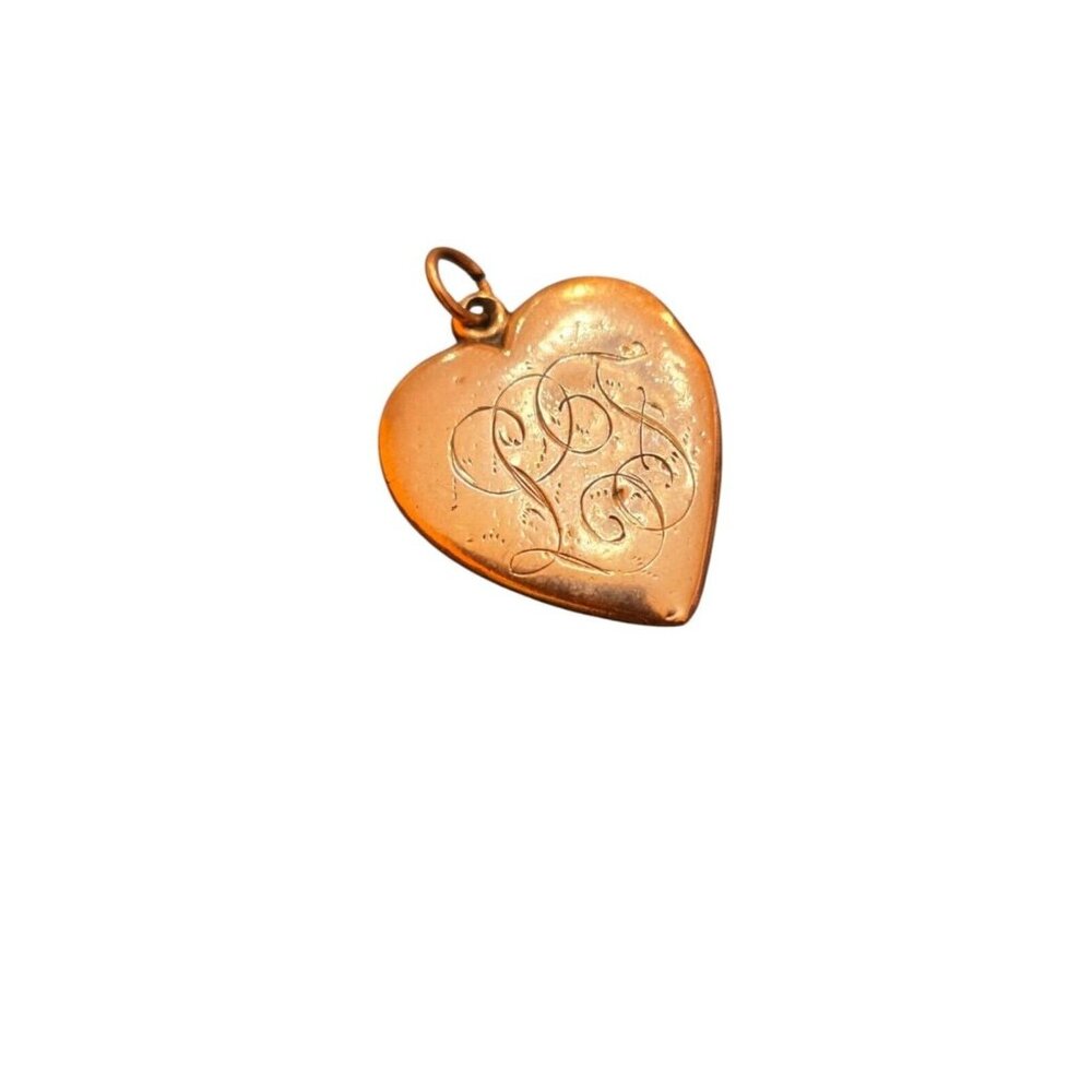 Antique Gold Filled Heart Pendant (A8191)